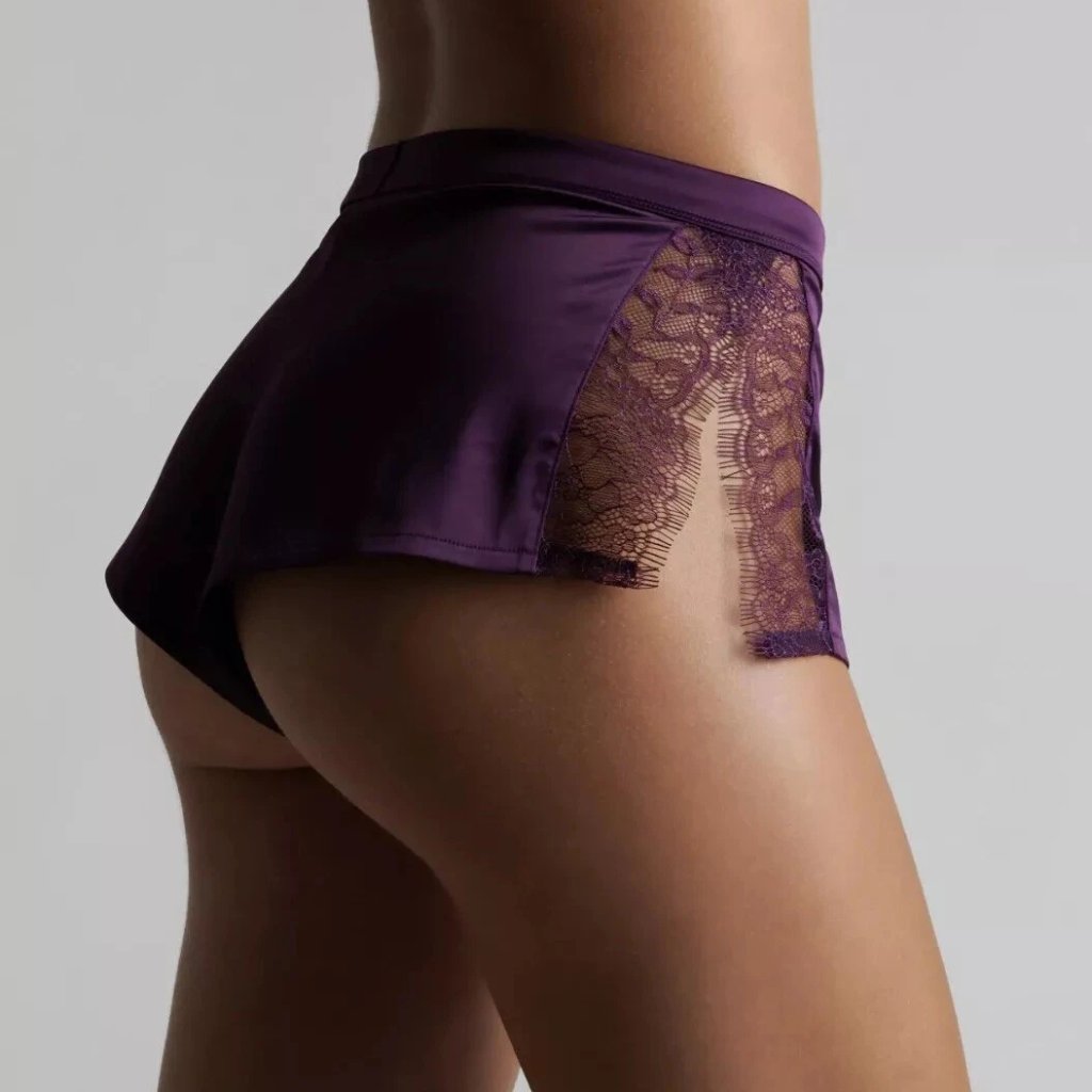 Maison Close Silk Lace Shorty Panty - Plum — image 5 of 8